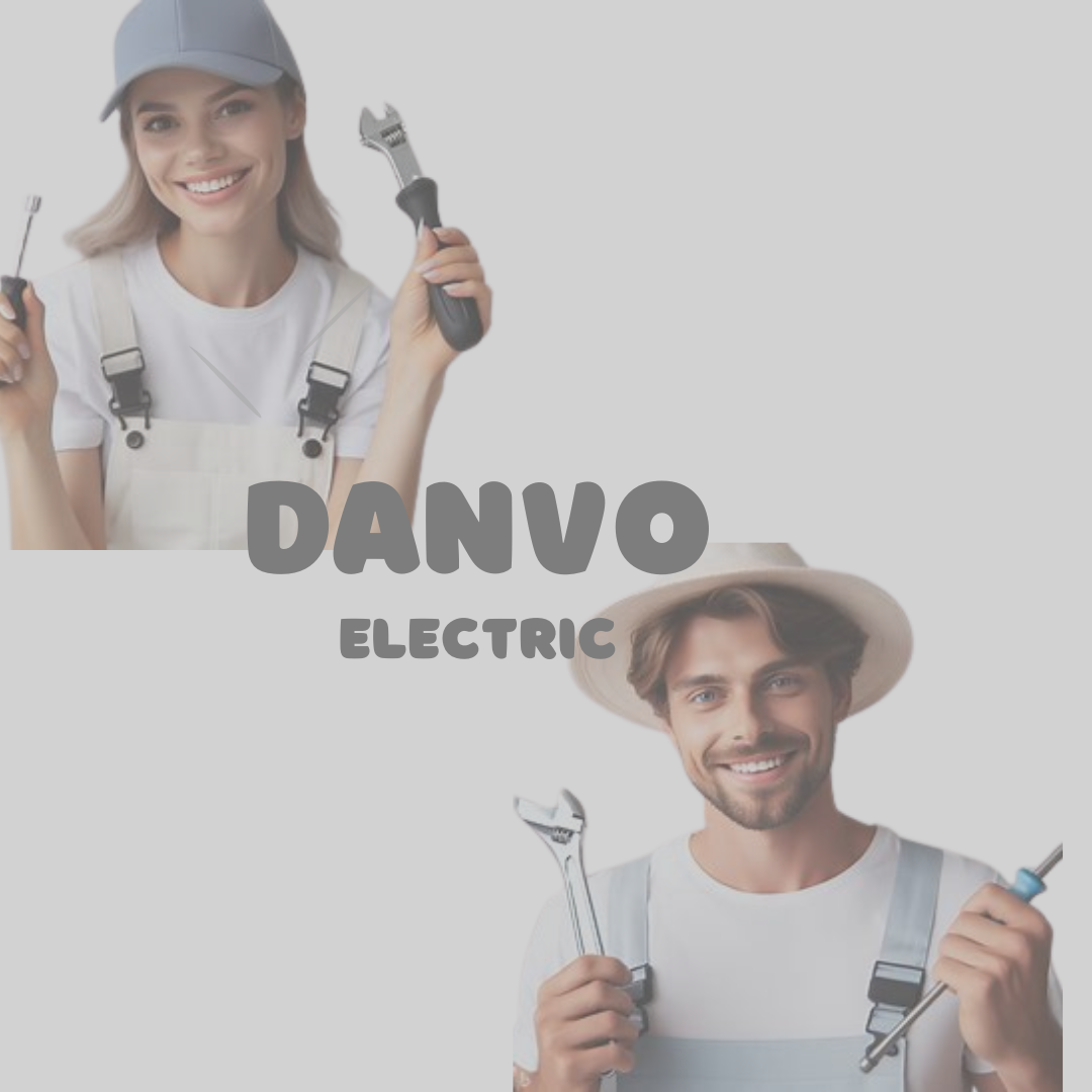 Man wearing white hat and blue dungaree and Woman wearing blue hat and white dungaree both holding a wrench and screwdriver while smiling